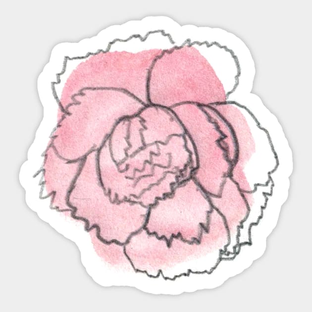 Pink Carnation Solo 2 Sticker by crumpetsandcrabsticks